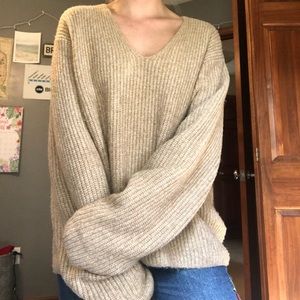 cozy knit tan H&M sweater